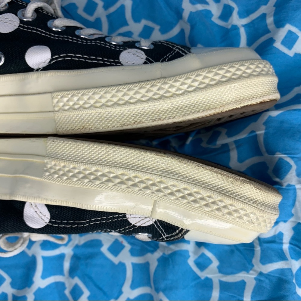 Mens size 10 Converse Comme Des Garcons polka dot print low top CDG chuck taylor - Picture 8 of 10